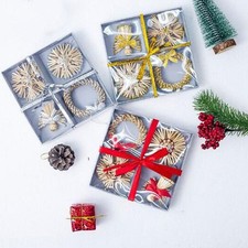 Christmas straw ornament, party decoration for home, accessories in a box set Christmas Decorations & Accessories price