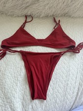 Tropic of C Ischia & Praia Bikini Set Poppy Red Top L Bottom S Beachwear price