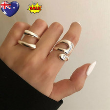 Fashion Silver Irregular Geometric Adjustable Finger Ring Women Jewelry New AU~ Fashion Ring price