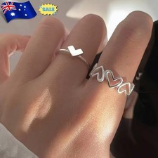 Fashion Silver Cute Heart Adjustable Ring Wedding Party Women Jewelry Girl Gift Fashion Ring price