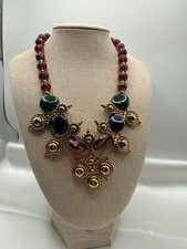 Jose Maria Barrera For Avon Multi Colored Gold Tone Necklace (1759) Coloured Stone Necklace price