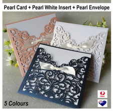 Laser Cut Wedding Invitations 1/10/30/50 Premium Pearl Card Insert Envelope SV Invitation Cards price