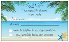 50 x BLUE RSVP CARDS wedding invitations reply beach destination island resort Invitation Cards price