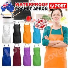 Plain Apron Bib Water Proof Pocket Butcher Waiter Chef Kitchen Cooking Craft Kitchen Apron price