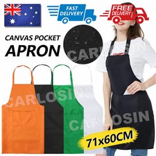 Plain Apron Bib Washable Pocket Butcher Waiter Chef Kitchen Cooking Craft AU Kitchen Apron price