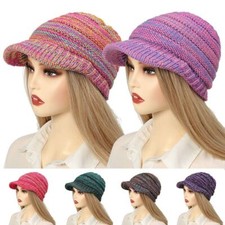 Warm Ladies Peaked Knitted Beanie Hat Acrylic fiber Ear Warmers Cap Outdoor Beanies & Caps (Outdoor) price