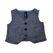 Boys size 000, Peter Morrissey, blue cotton waistcoat / vest, EUC Baby Waistcoat price
