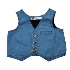 Boys size 000, Target, blue chambray cotton waistcoat / vest, EUC Baby Waistcoat price