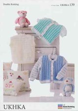 UKHKA 139 BABIES CARDIGAN & WAISTCOAT Knitting Pattern DK 12" - 20" 31cm - 51cm Baby Waistcoat price
