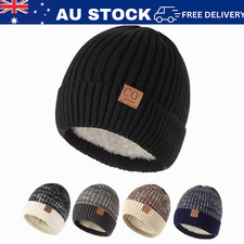 Warm Men's Winter Hat Fleece Lined Knitted Beanies Fashion Toque Hat Women Men Men's Hats price