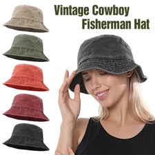 Unisex Men Women WASHED COTTON Outdoor Camping Sports Bucket Hats Fisherman Hat Men's Hats price