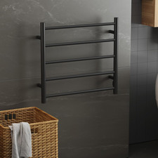 Ufurniture 5 Bars Heated Towel Rail, Wall Mounted Towel Rack, Carbon Steel El... Heated Towel Rail price
