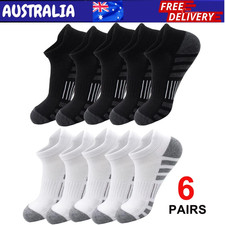 6 Pairs Mens Ankle Running Socks Cushioned Breathable Low Cut Sports Gym Running Men's Sock price