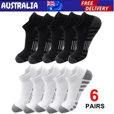 6 Pairs Mens Ankle Running Socks Cushioned Breathable Low Cut Sports Gym Running Men's Sock price