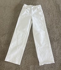 Universal Thread High Rise Wide Leg White Denim Jeans Women’s Size 0 0R Women's Jeans / Denim Trousers price