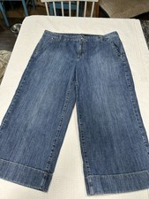 Nautica Women’s Capri Length Denim Blue Jeans Size 16 Waist 37” Inseam 22” Women's Jeans / Denim Trousers price