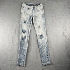 Bullhead Super Skinny Jeans Denim Distressed Acid Wash Ripped Women's Size 00 Women's Jeans / Denim Trousers price