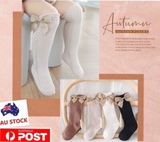 Girls baby kids knee high socks bow stockings tights Knee-High Socks / Tights price