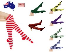 Stockings Striped Knee High Girls Ladies Women Tights Socks Hosiery Free Postage Knee-High Socks / Tights price