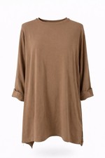 Madina Collection Brown Longline Tunic Top Oversized Modest UK Womens Modest Tunic price