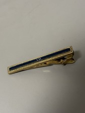 Authentic Christian Dior  Tie Clip Gold Tone Black enamel Tie Pin price