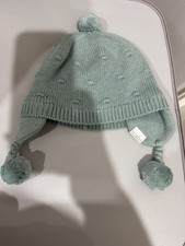 TOSHI -  Unisex Knitted Green Beanie with ear flaps - Size XS - EUC/As New Baby Beanie price