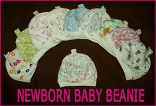 BABY BEANIE HAT - Newborn Lightweight Cotton Cap 0 - 3 mths NEW - Choose Design Baby Beanie price