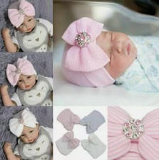 Soft Newborn Baby Girls Infant Hat with Bow Cap Hospital Beanie Headband Baby Beanie price