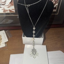 Park Lane "SPARK" NECKLACE - Silver Rhodium w/ Swarovski - White - Long Y - NEW! Swarovski Necklace price
