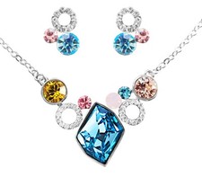 Birthday Swarovski Element Gold Plated Necklace Set Gift Boxed UK Swarovski Necklace price