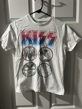 KISS Boys 10/12 White Graphic Print Logo Crew Neck Short Sleeve T-Shirt Boys' Shirt price
