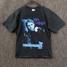 Vintage 2003 Kurt Cobain End of Music Band T Shirt Youth L Black Grunge Y2K Boys' Shirt price