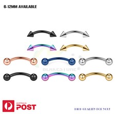 2-8x Curved Barbell Eyebrow Lip Ear Cartilage Piercing Surgical Steel Jewellery Gold & Silver Piercing price