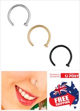 1pc Surgical Steel Silver Gold Black Nose Stud Ring Hoop 20g 0.8mm Body Piercing Gold & Silver Piercing price