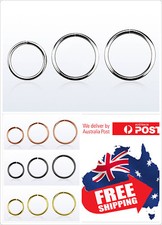 925 Sterling Silver Seamless Hoop Ring 22g 20g 18g 16g Nose Ear Lip Piercing 1pc Gold & Silver Piercing price