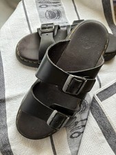 Dr. Martens Josef Black Leather Double Buckle Slide Sandals Men’s Men's Casual Shoes price