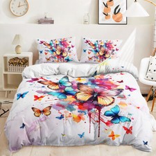 Colorful Butterfly Doona Quilt Duvet Cover Bedding Set Single Double Queen King Baby Duvet Cover Set price