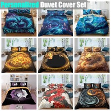 Purple White Blue Gold Red Dragon Chinese Style Doona Duvet Quilt Cover Bed Set Baby Duvet Cover Set price