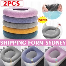2x Soft Toilet Seat Bathroom Washable Warmer Cushion Mat Cover Pad Hook NEW Lid Toilet Seat price