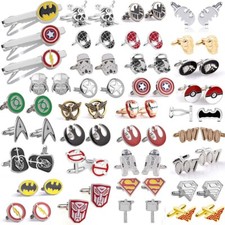 Mens Super Hero Movie Fun Party Shirt Cufflinks Stainless Fashion Novelty Gift Cuff Links price