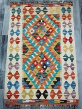 Artisan Handmade Afghan/Turkish Kilim Rug, Aztec Wool Area Rug, Size 124x82 CM Kilim Rug price