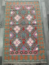 Artisan Handmade Afghan/Turkish Kilim Rug, Aztec Wool Area Rug, Size 129x78 CM Kilim Rug price