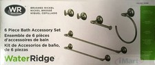 6PC Water Ridge brushed nickel Bathroom Accessory Set High Quality Brand new 1 Bathroom Accessory Set price