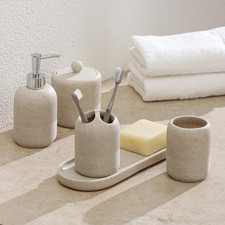 5-Pieces Bathroom Accessory Set Hight Quality Polyresin Ensemble-Lotion Dispense Bathroom Accessory Set price