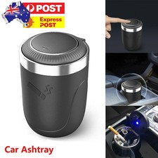 Auto Car Ashtray Ash Holder Cigarette Cup with LED Light Lid Portable Detachable Ashtray price