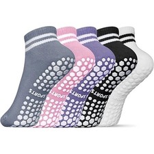 Pilates Socks with Grips for Women Yoga Non Slip Crew Ballet Slipper Socks Ankle Socks price