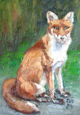 Fox Original Oil Painting Animal Wall art Fox Wall Decor Canvas board size A5 Oil Painting price