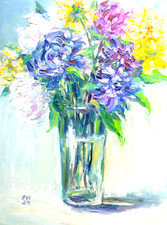 Chrysanthemum in Vase Original Oil Painting Still life Wall Art Canvas 12x16 in Oil Painting price