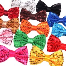 Glitter Sequin Clip-on Bowtie Men's Women Boys Girls Bow Tie Party Dance Costume Bow Tie price