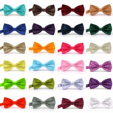 Men's Silk Satin Bow Tie Solid Colour Pre Tied Bowtie Necktie Tuxedo Wedding Bow Tie price